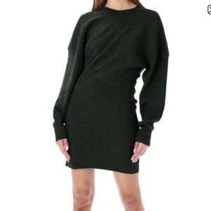 Ganni Elegant deep green and black  Long Sleeve Dress